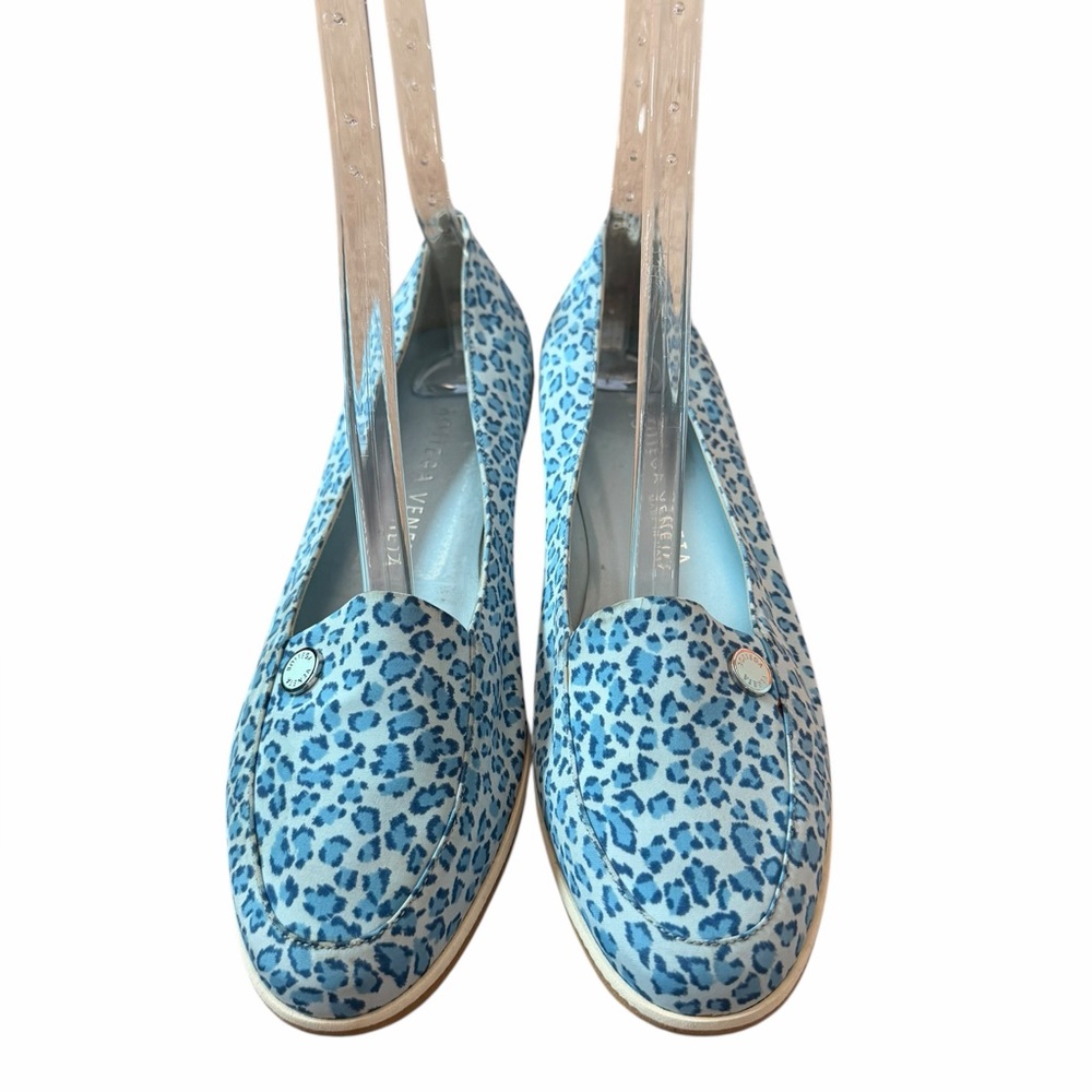 Bottega Veneta Made in Italy Blue Leopard Fabric Slip On Loafers Women’s Sz 8 - Picture 2 of 13